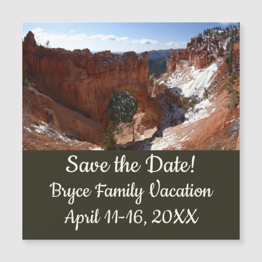 Bryce Canyon Natural Bridge Snowy Landscape Foto Magnetkarte (Vorderseite)