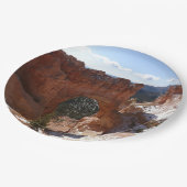 Bryce Canyon Natural Bridge Snowy Landscape Foto Pappteller (Schrägansicht)