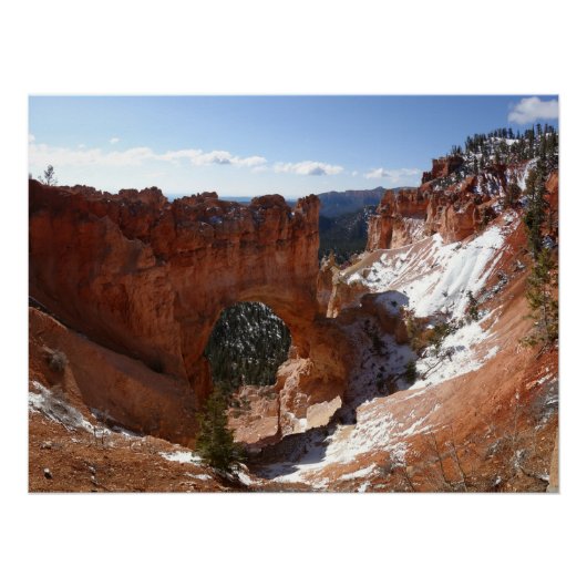 Bryce Canyon Natural Bridge Snowy Landscape Foto Poster (Vorderseite)