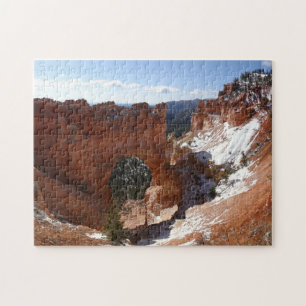 Bryce Canyon Natural Bridge Snowy Landscape Foto Puzzle