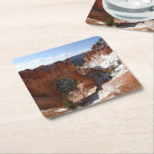 Bryce Canyon Natural Bridge Snowy Landscape Foto Rechteckiger Pappuntersetzer (angewinkelt)