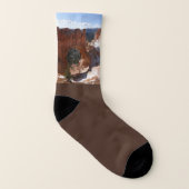 Bryce Canyon Natural Bridge Snowy Landscape Foto Socken (Links - Innen)