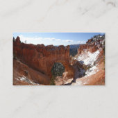 Bryce Canyon Natural Bridge Snowy Landscape Foto Visitenkarte (Rückseite)