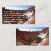 Bryce Canyon Natural Bridge Snowy Landscape Foto Visitenkarte (Vorne/Hinten)