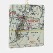 Bryce Canyon Retro Map Keramikornament (Rechts)