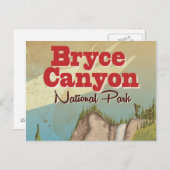 Bryce Canyon Vintage Travel Poster Postkarte (Vorne/Hinten)