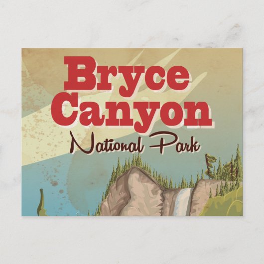 Bryce Canyon Vintage Travel Poster Postkarte (Vorderseite)