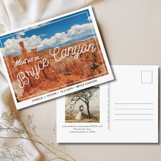 Bryce Canyon Wedding Save the Date Postcard Postkarte