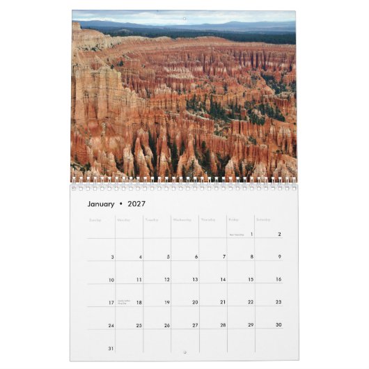 BRYCE SCHLUCHT KALENDER (Jan 2027)
