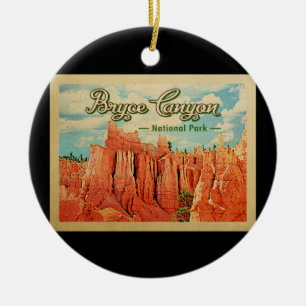 Bryce Schlucht-Nationalpark-Vintage Reise Keramik Ornament