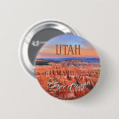 Bryce Schlucht Utah rund Button (Vorne & Hinten)