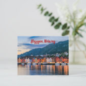 Bryggen Bergen Norway stylized Postkarte (Stehend Vorderseite)