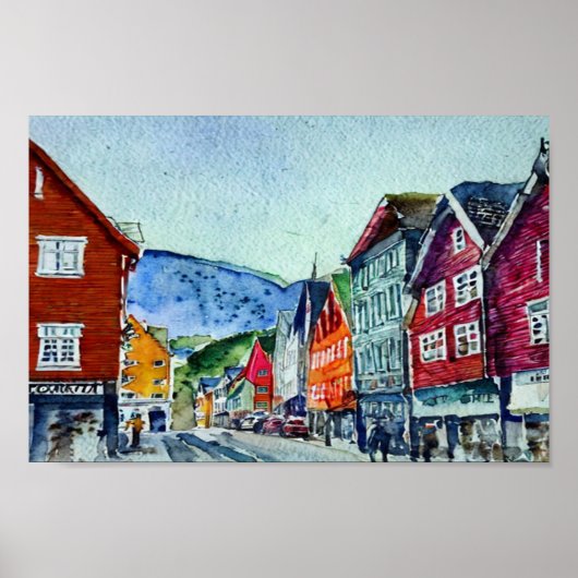 bryggen bergen poster (Vorne)