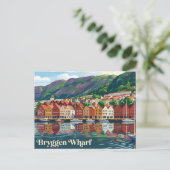 Bryggen Kai Norwegen Postkarte (Stehend Vorderseite)