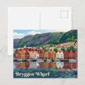 Bryggen Kai Norwegen Postkarte (Vorne/Hinten)