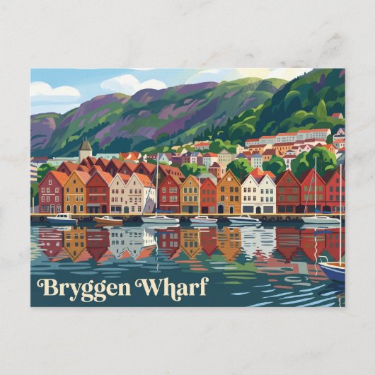 Bryggen Kai Norwegen Postkarte (Vorderseite)