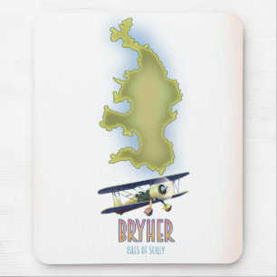 Bryher Isles of Scilly Karte Mousepad