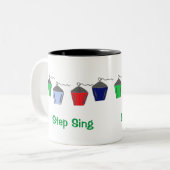 Bryn Mawr Lanterns Step Sing White Cotton Geas Zweifarbige Tasse (Vorderseite Links)