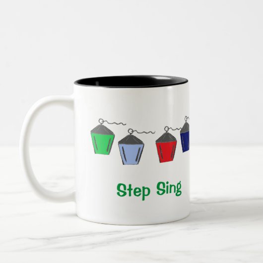 Bryn Mawr Lanterns Step Sing White Cotton Geas Zweifarbige Tasse (Links)