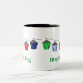 Bryn Mawr Lanterns Step Sing White Cotton Geas Zweifarbige Tasse (Mittel)