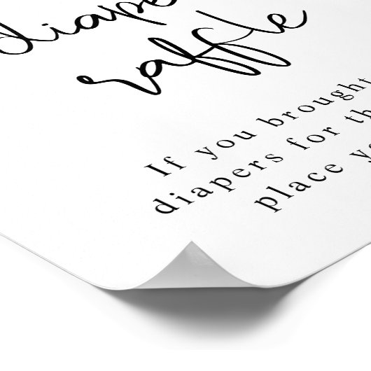 BRYNDLE Cow Print Diaper Raffelspiel-Zeichen Poster (Ecke)