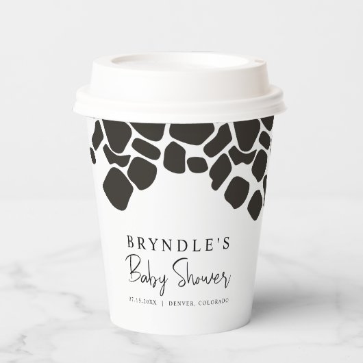 BRYNDLE Modern Cow Print Baby Dusche Pappbecher (Vorderseite)