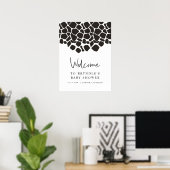 BRYNDLE Modern Cow Print Baby Dusche Willkommen Poster (Heimbüro)