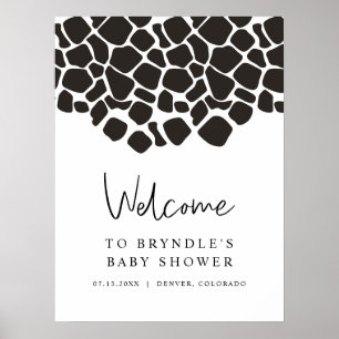 BRYNDLE Modern Cow Print Baby Dusche Willkommen Poster