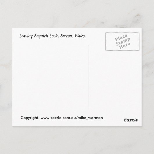 Brynich Lock verlassen. Postkarte (Rückseite)