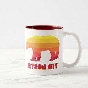 Bryson City North Carolina Rainbow Bear Zweifarbige Tasse