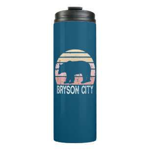 Bryson City North Carolina Retro Bear Thermosbecher
