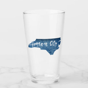 Bryson City North Carolina Wood Grain Glas