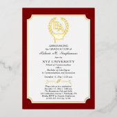 BS - Bachelor of Arts Degree Uni-Abschluss Folieneinladung (Vorderseite)