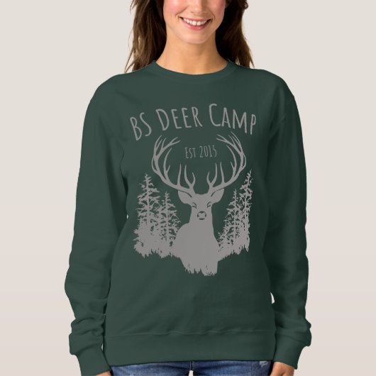 BS Deer Camp - Holz - Crew Sweatshirt (Vorderseite)