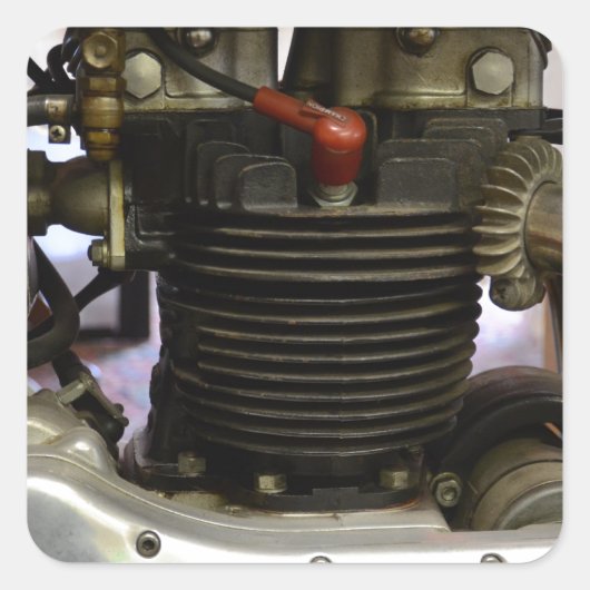 BSA A7 Motor Quadratischer Aufkleber (Vorderseite)