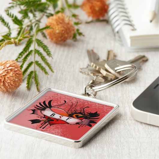 BSF Best Sister Friend Forever Grunge Herz Schlüsselanhänger (Seite)