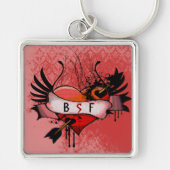 BSF Best Sister Friend Forever Grunge Herz Schlüsselanhänger (Vorne)