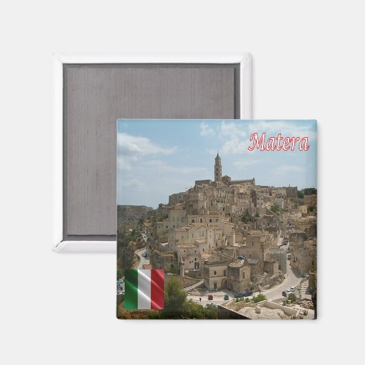 BSL016 MATERA - The Sassi of Matera - Kühlschrank Magnet (Vorderseite/Rückseite)