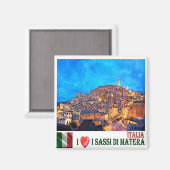 BSL018 MATERA Der Sassi der Matera I Liebe, Kühlsc Magnet (Vorderseite/Rückseite)