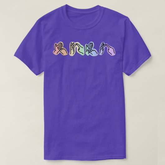 BSL British Sign Language Regenbogen-LIEBE T-Shirt (Design vorne)