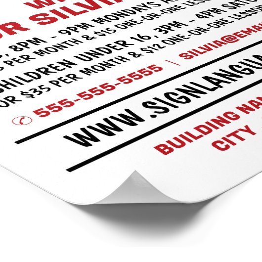 BSL, Okay Gesture, Sprachkurswerbung Poster (Ecke)