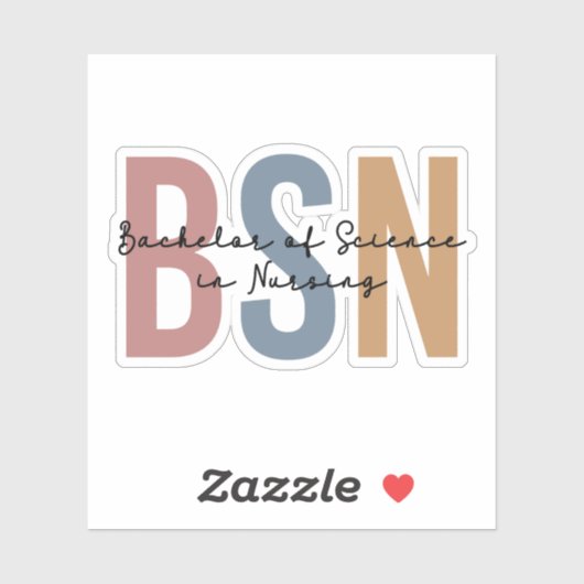 BSN Bachelor of Science in Nursing Abschluss Aufkleber (Blatt)