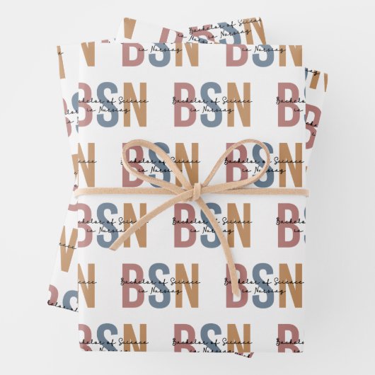 BSN Bachelor of Science in Nursing Abschluss Geschenkpapier Set (Beispiel)