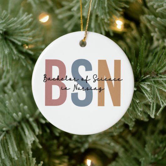 BSN Bachelor of Science in Nursing Abschluss Keramik Ornament (Baum)