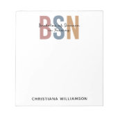 BSN Bachelor of Science in Nursing Abschluss Notizblock (Vorderseite)