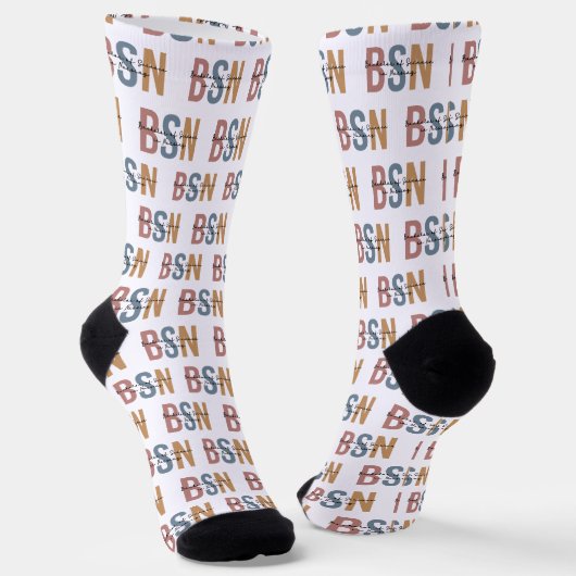 BSN Bachelor of Science in Nursing Abschluss Socken (Gewinkelt)