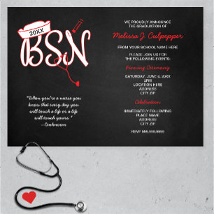 BSN-Einladungen für den Abschluss mit Krankenschwe Einladung