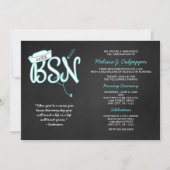 BSN Foto Abschluss Feier, türkis Einladung (Vorderseite)