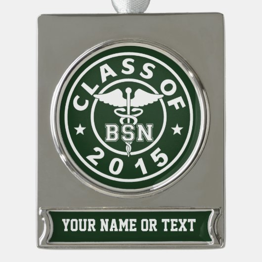 BSN-Klasse 2015 Banner-Ornament Silber (Vorderseite)