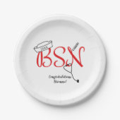 BSN Krankenschwester Abschluss Abendessen Party De Pappteller (Vorderseite)